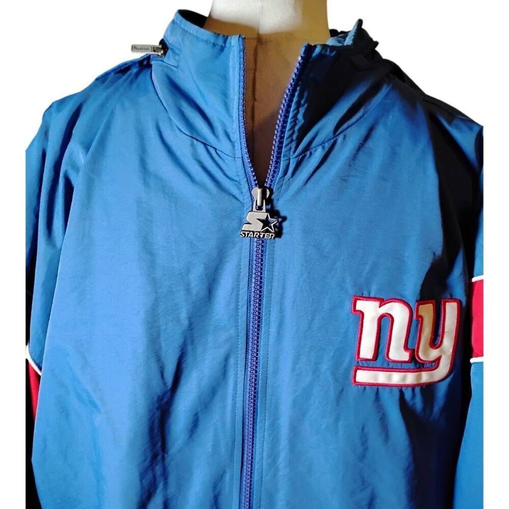 Vintage Starter NY Giants Zip In Hood Pullover Size XL - Picture 3 of 6